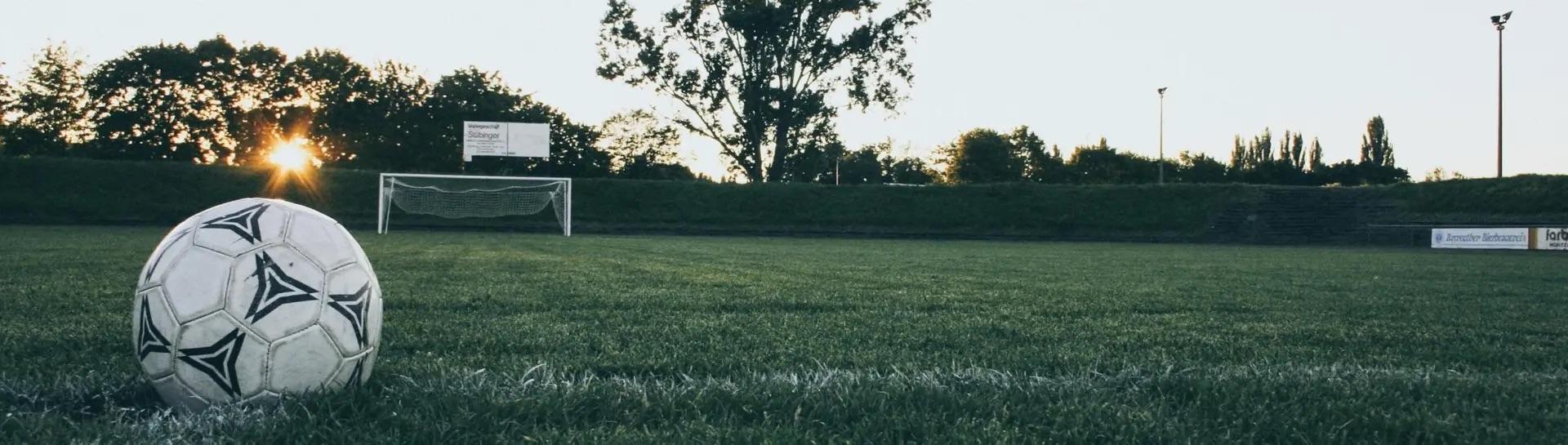 empty field with a soccer ball